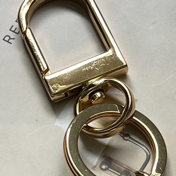 Tory Burch Mercer Leather Inlay Key Fobbag Charm - Picture 7 of 7